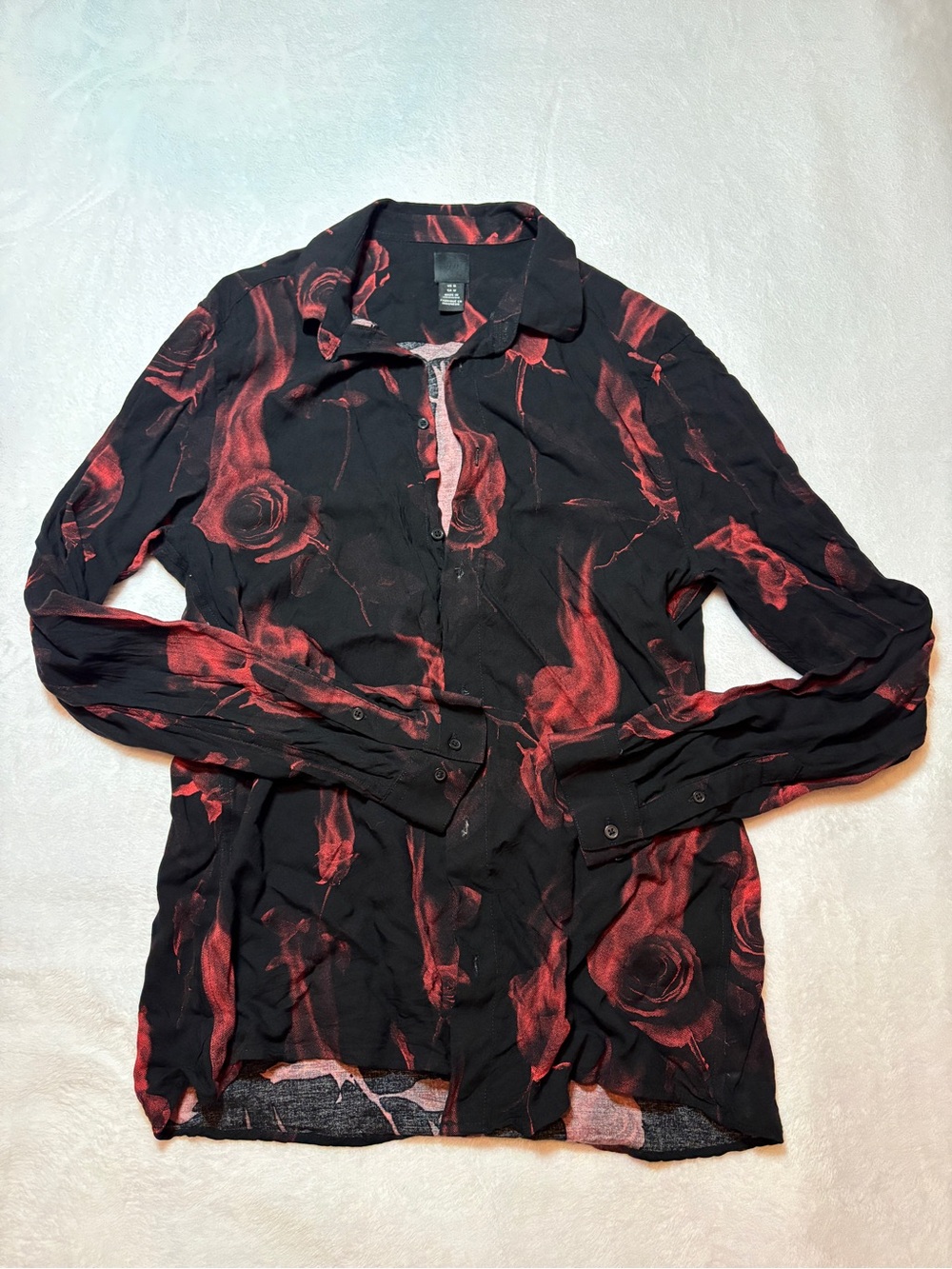H&M Black & Red Button-Down Shirt